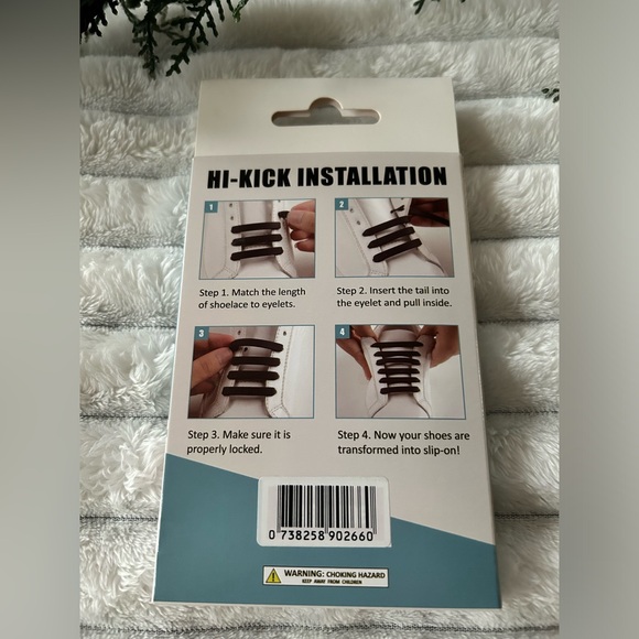 Hi-Kick 100% silicone no-tie gray shoelace bundle of 20 pcs - Picture 2 of 2